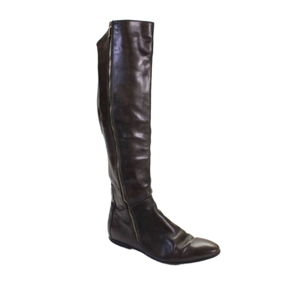 Alberto Fermani Womens Leather Zip Up Riding Boots Brown Size 37 7